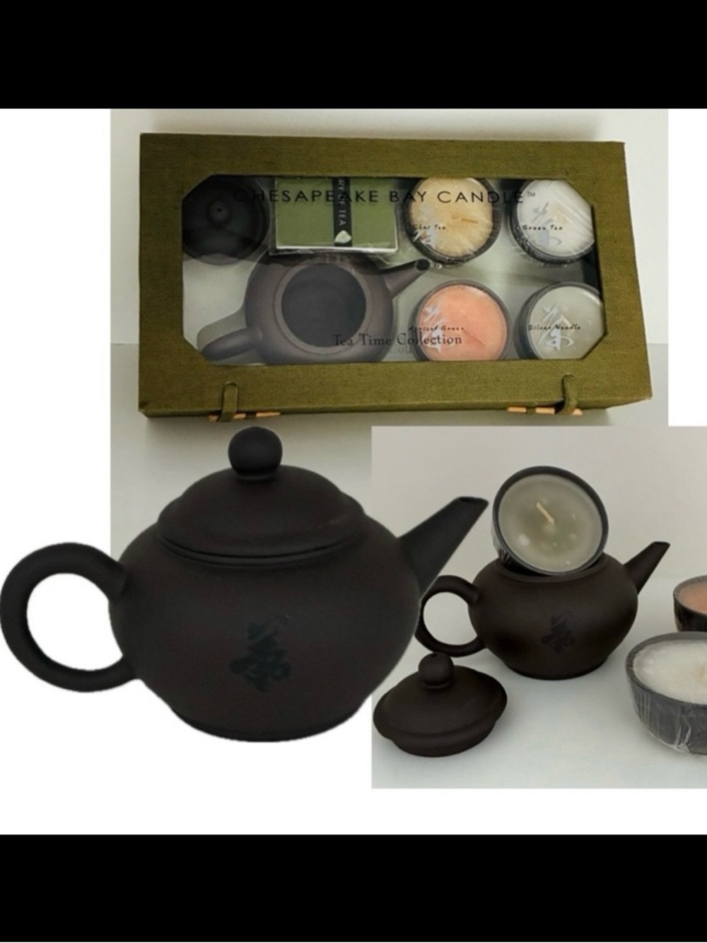 NWOT Chesapeake Bay Candle “Tea Time Collection” Gift Boxed Set Candles/Holder